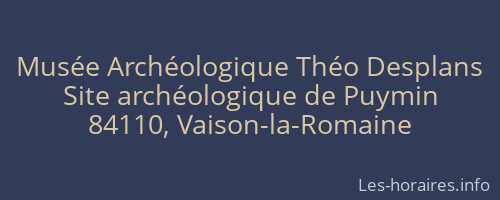 Mus&eacute;e Arch&eacute;ologique Th&eacute;o Desplans