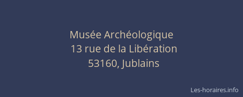 Mus&eacute;e Arch&eacute;ologique