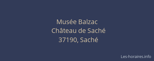 Mus&eacute;e Balzac