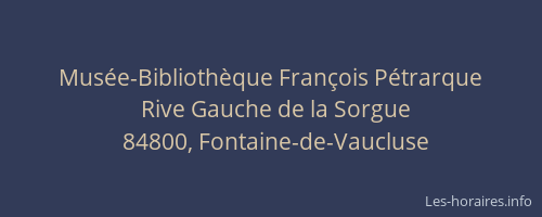 Mus&eacute;e-Biblioth&egrave;que Fran&ccedil;ois P&eacute;trarque