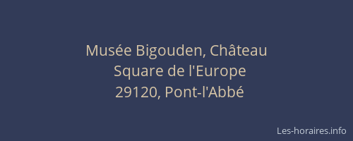 Mus&eacute;e Bigouden, Ch&acirc;teau