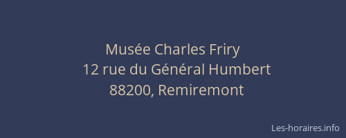 Mus&eacute;e Charles Friry