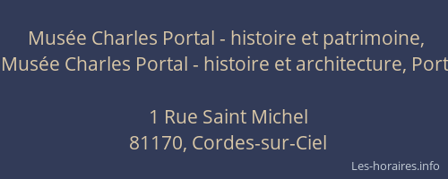 Musée Charles Portal - histoire et patrimoine, Musée Charles Portal - histoire et architecture, Port