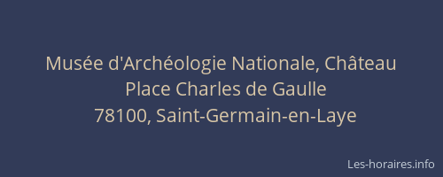 Musée d'Archéologie Nationale, Château