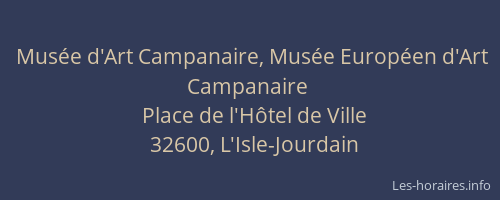 Mus&eacute;e d'Art Campanaire, Mus&eacute;e Europ&eacute;en d'Art Campanaire