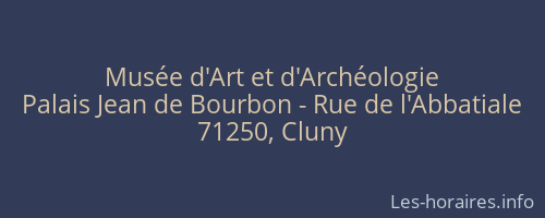 Mus&eacute;e d'Art et d'Arch&eacute;ologie