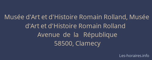 Musée d'Art et d'Histoire Romain Rolland, Musée d'Art et d'Histoire Romain Rolland