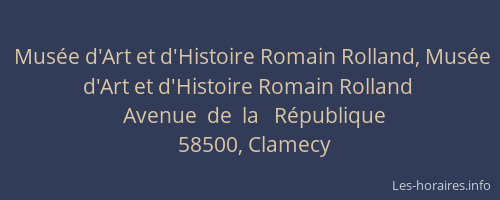 Mus&eacute;e d'Art et d'Histoire Romain Rolland, Mus&eacute;e d'Art et d'Histoire Romain Rolland