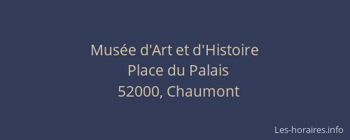 Mus&eacute;e d'Art et d'Histoire