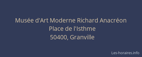 Musée d'Art Moderne Richard Anacréon