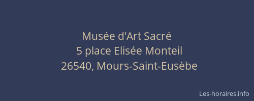 Mus&eacute;e d'Art Sacr&eacute;