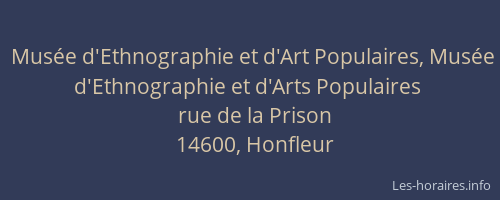 Musée d'Ethnographie et d'Art Populaires, Musée d'Ethnographie et d'Arts Populaires