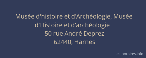 Musée d'histoire et d'Archéologie, Musée d'Histoire et d'archéologie