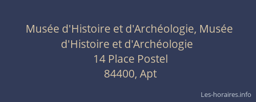 Musée d'Histoire et d'Archéologie, Musée d'Histoire et d'Archéologie
