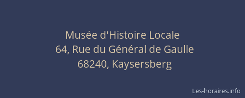 Mus&eacute;e d'Histoire Locale