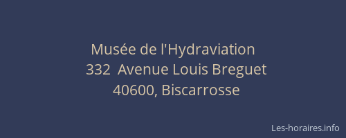 Mus&eacute;e de l'Hydraviation