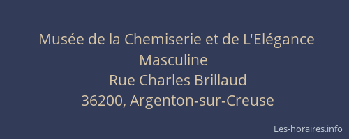 Musée de la Chemiserie et de L'Elégance Masculine