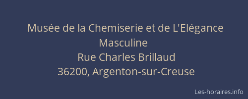 Mus&eacute;e de la Chemiserie et de L'El&eacute;gance Masculine