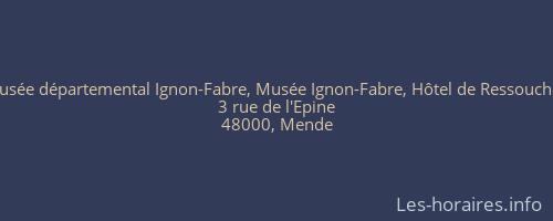 Mus&eacute;e d&eacute;partemental Ignon-Fabre, Mus&eacute;e Ignon-Fabre, H&ocirc;tel de Ressouches
