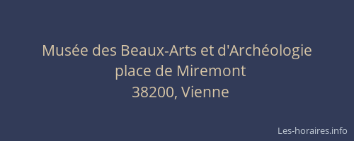 Mus&eacute;e des Beaux-Arts et d'Arch&eacute;ologie