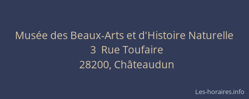 Mus&eacute;e des Beaux-Arts et d'Histoire Naturelle