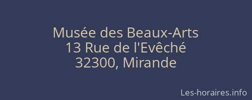 Mus&eacute;e des Beaux-Arts