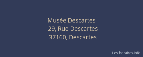 Mus&eacute;e Descartes