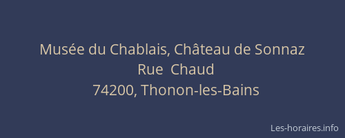 Mus&eacute;e du Chablais, Ch&acirc;teau de Sonnaz
