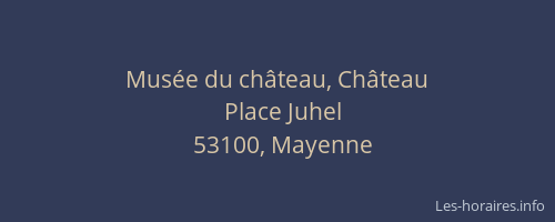 Mus&eacute;e du ch&acirc;teau, Ch&acirc;teau