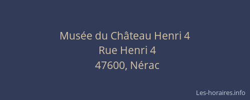 Mus&eacute;e du Ch&acirc;teau Henri 4