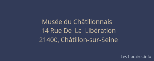 Mus&eacute;e du Ch&acirc;tillonnais