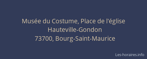 Mus&eacute;e du Costume, Place de l'&eacute;glise