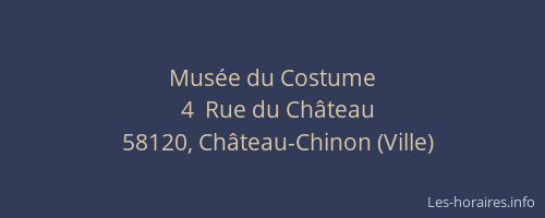 Mus&eacute;e du Costume