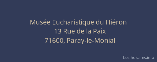 Mus&eacute;e Eucharistique du Hi&eacute;ron