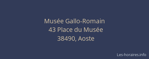 Mus&eacute;e Gallo-Romain