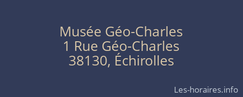Mus&eacute;e G&eacute;o-Charles
