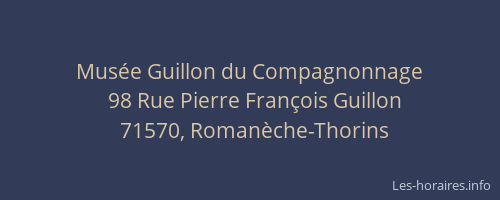 Mus&eacute;e Guillon du Compagnonnage