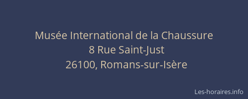 Mus&eacute;e International de la Chaussure
