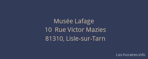 Mus&eacute;e Lafage