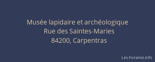 Mus&eacute;e lapidaire et arch&eacute;ologique
