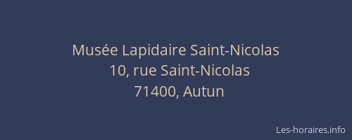 Mus&eacute;e Lapidaire Saint-Nicolas