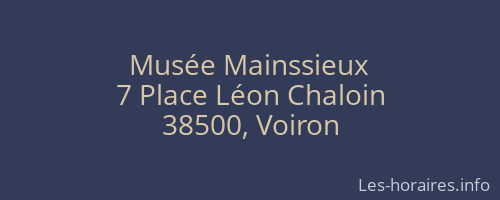 Mus&eacute;e Mainssieux
