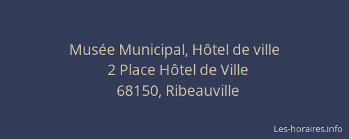 Mus&eacute;e Municipal, H&ocirc;tel de ville