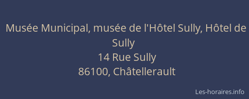 Musée Municipal, musée de l'Hôtel Sully, Hôtel de Sully