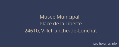 Mus&eacute;e Municipal