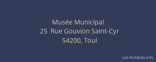 Mus&eacute;e Municipal