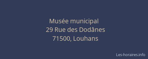 Mus&eacute;e municipal