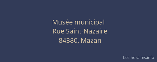 Mus&eacute;e municipal