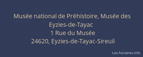 Musée national de Préhistoire, Musée des Eyzies-de-Tayac