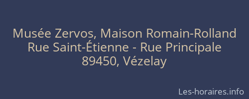 Mus&eacute;e Zervos, Maison Romain-Rolland